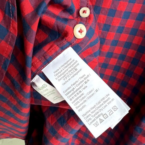 J. Crew Men's Button Down Shirt Red Blue Secret Wash cotton poplin shirt NWT - Picture 9 of 9
